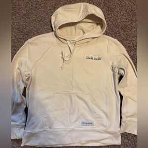 Life Is Good Cream Hoodie Sweatshirt